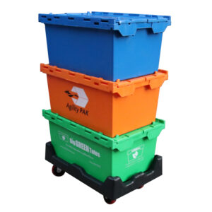 hinged lid storage bins