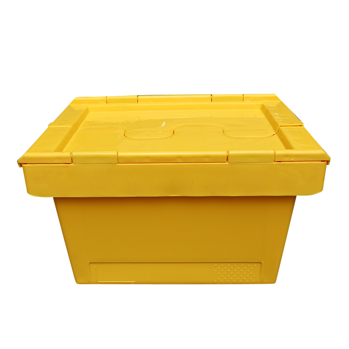 Plastic storage containers with hinged lids