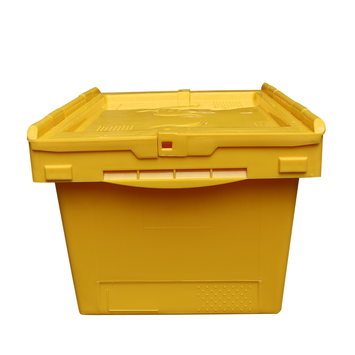 Plastic storage containers with hinged lids
