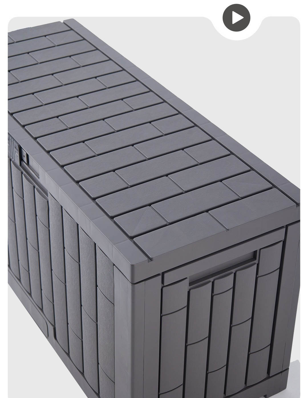 Water guide groove on the top of the weatherproof deck box